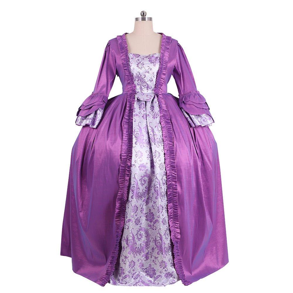 Robe Rococo Violet Brodé du 18e Siècle - Gown de la Série Médiévale de L'AniMirage