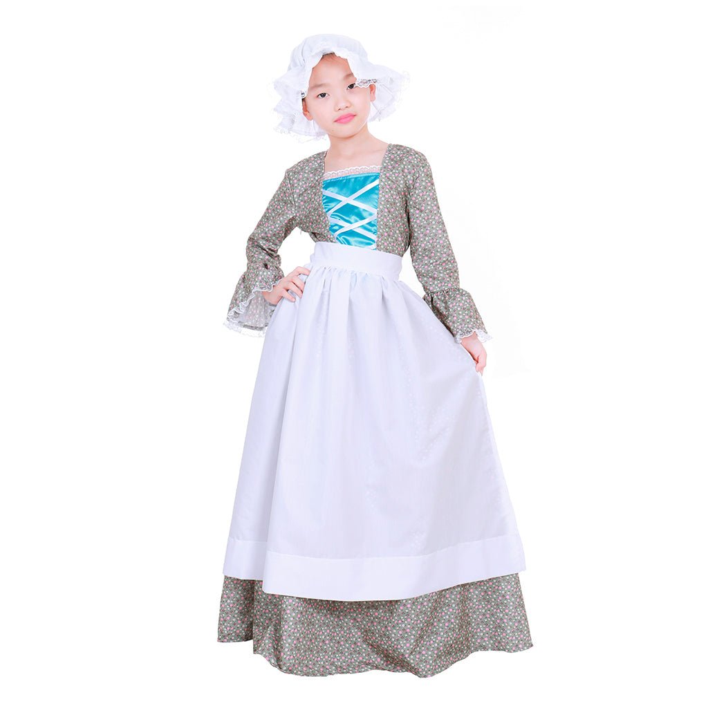 Costume de Fille de Chambre Coloniale Pionnière de la Prairie pour Enfants