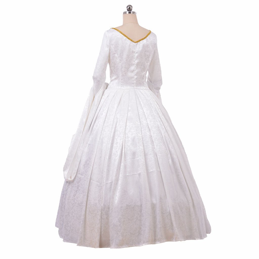 Robe Renaissance Tudor Femme | Reine Elizabeth I & Anne Boleyn Blanc | Costume Cosplay & Halloween