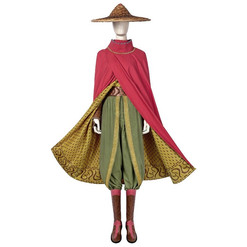 Costume Cosplay Raya Aventure Cape Veste Ensemble Complet Femme Robe Princesse Dragon Halloween