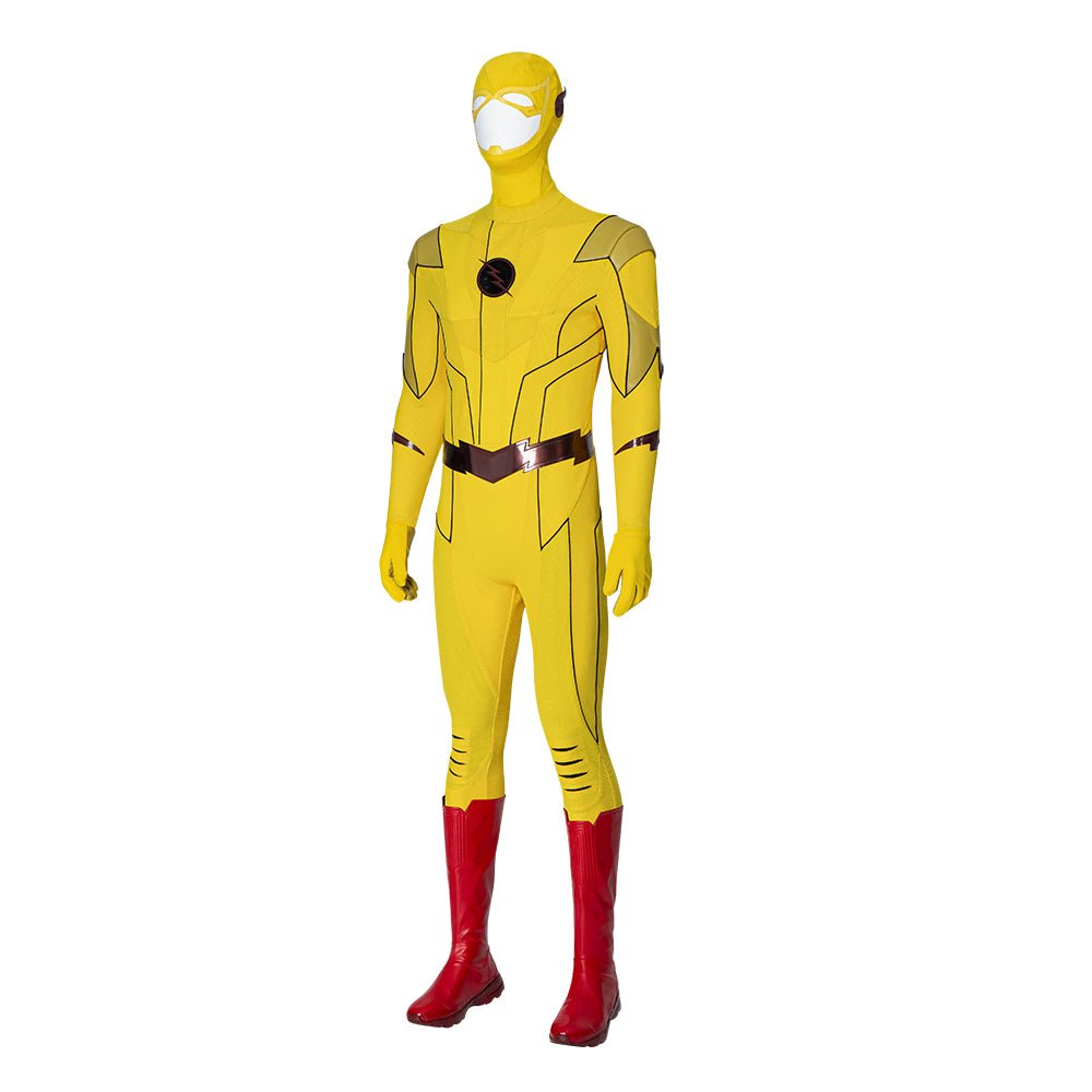 Costume Cosplay Reverse Flash Armageddon Barry Allen Combinaison Jaune pour Hommes - DC The Flash