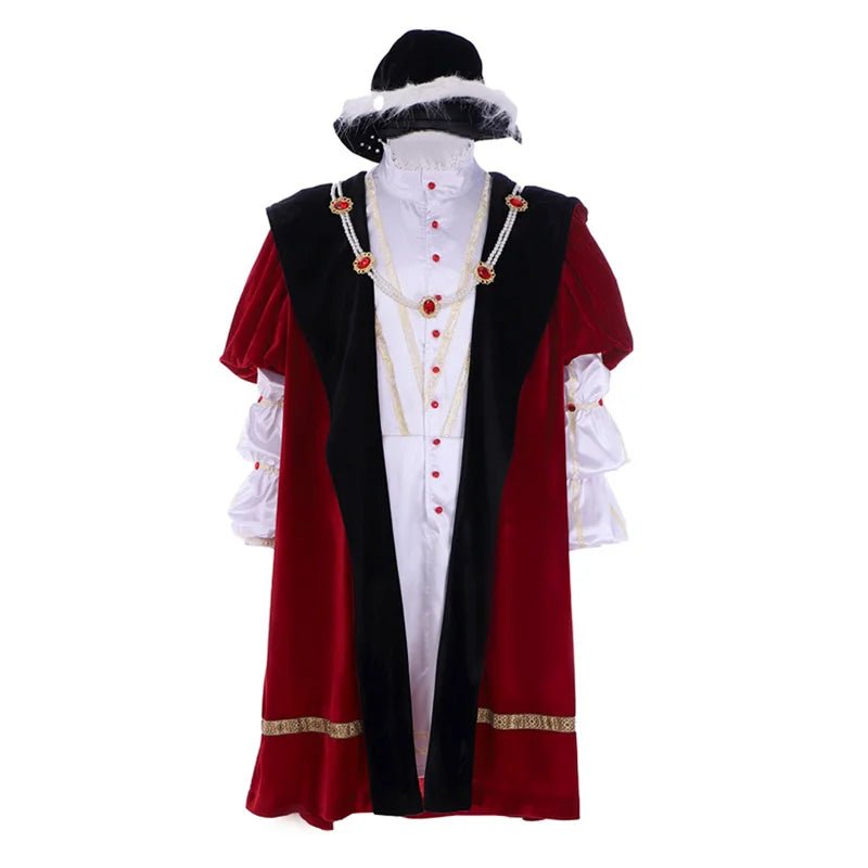 Costume Cosplay Henry VIII Roi Renaissance avec Manteau & Chapeau | Costume Médiéval Halloween