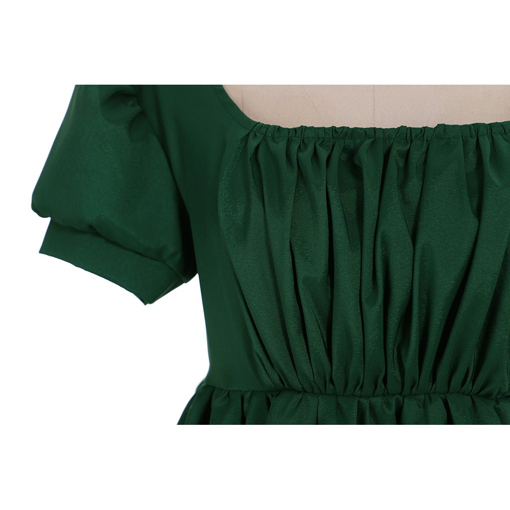 Robe Regency Verte Simple - Robe de Bal Regency à Ligne Haute - Robe de Thé sur Mesure