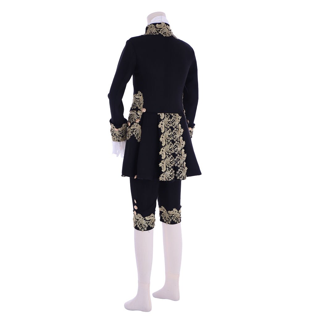 Costume de Cour Rococo du 18e Siècle pour Homme - Costume Colonial Noir