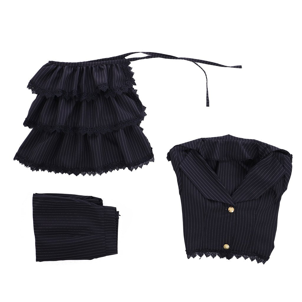 Robe Gothique Victorienne Noire avec Corset et Jupon Bustier | Costume Belle du Sud de la Guerre Civile