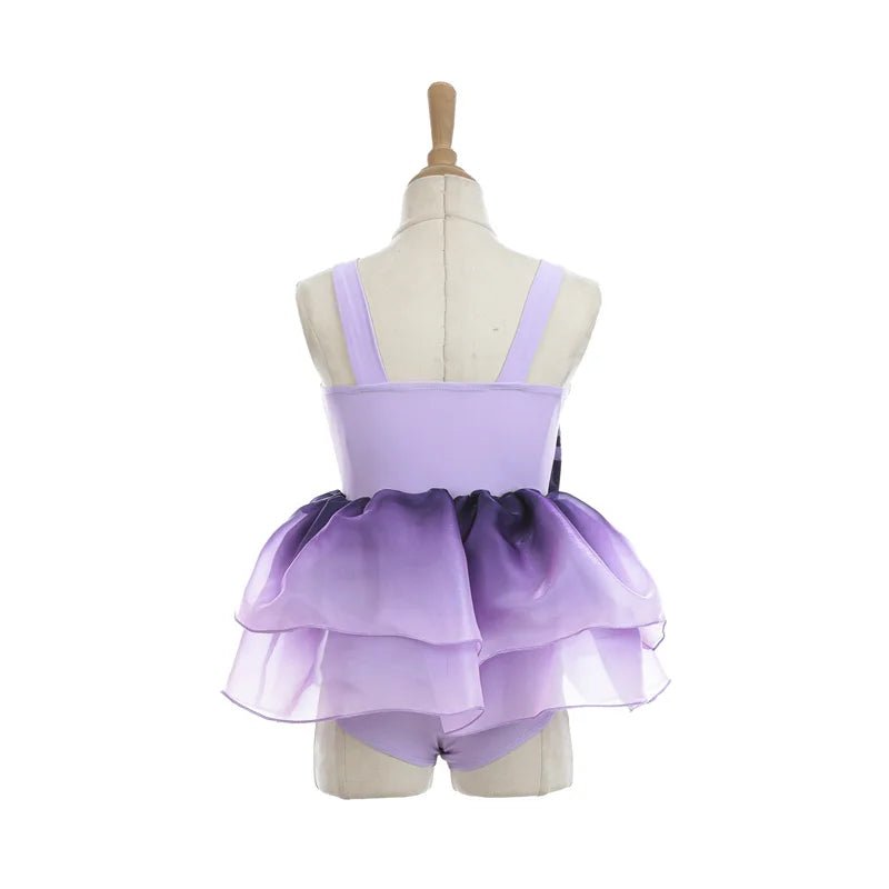 Maillot de Bain Une Pièce Princesse Été pour Fille 3-14 Ans avec Nœud Papillon