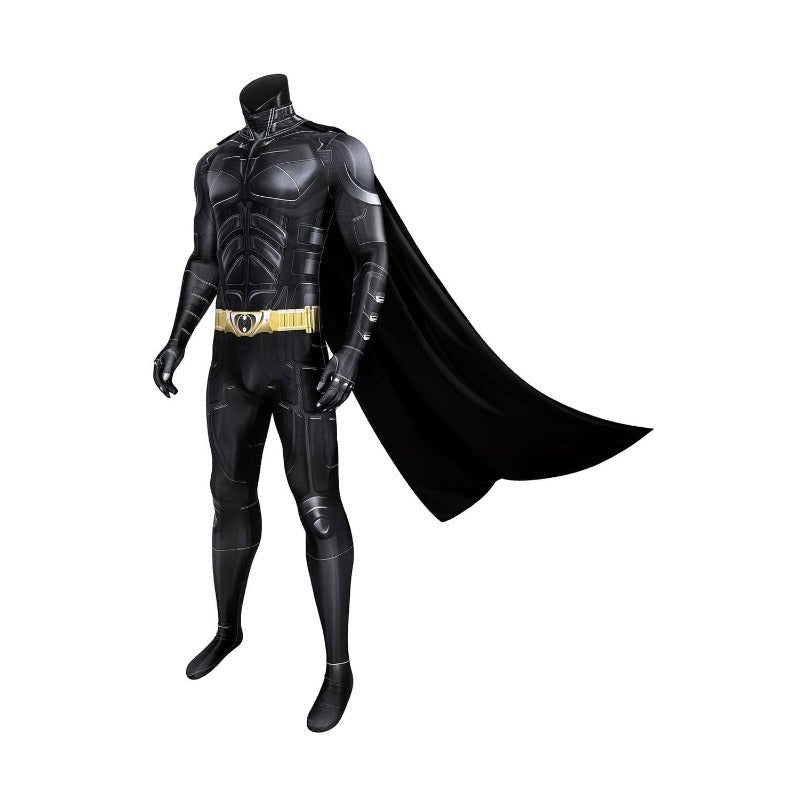 Costume Superhero Chauve-Souris Adulte Combinaison Noire Cape Masque Déguisement Cosplay