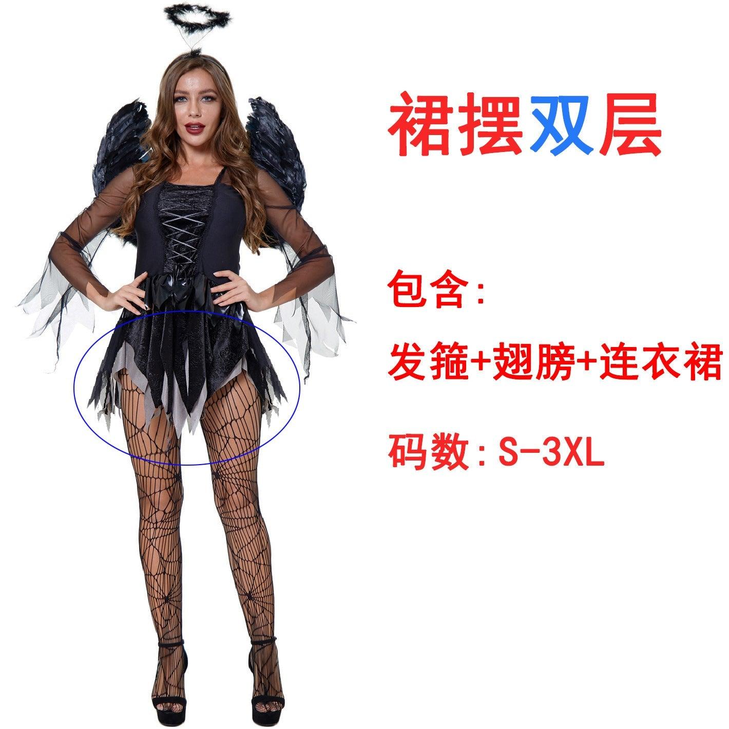 Costume Ange Noir Zombie pour Femme | Cosplay Gothique Ange Maléfique