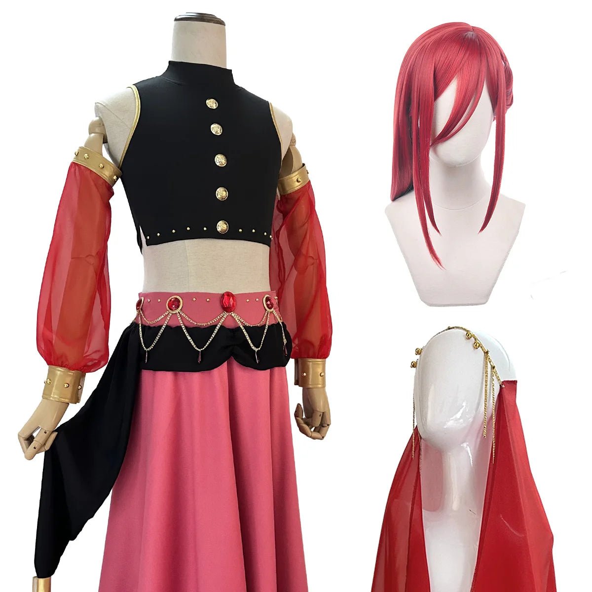 Costume Cosplay Chigiri Blue Lock Série Arabe avec Perruque en Fibre Synthétique Rose