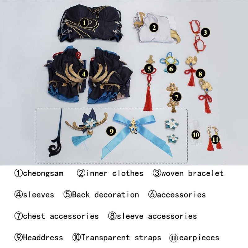 Costume Cheongsam Ganyu de Genshin Impact - Tenue du Festival des Lanternes Shen He