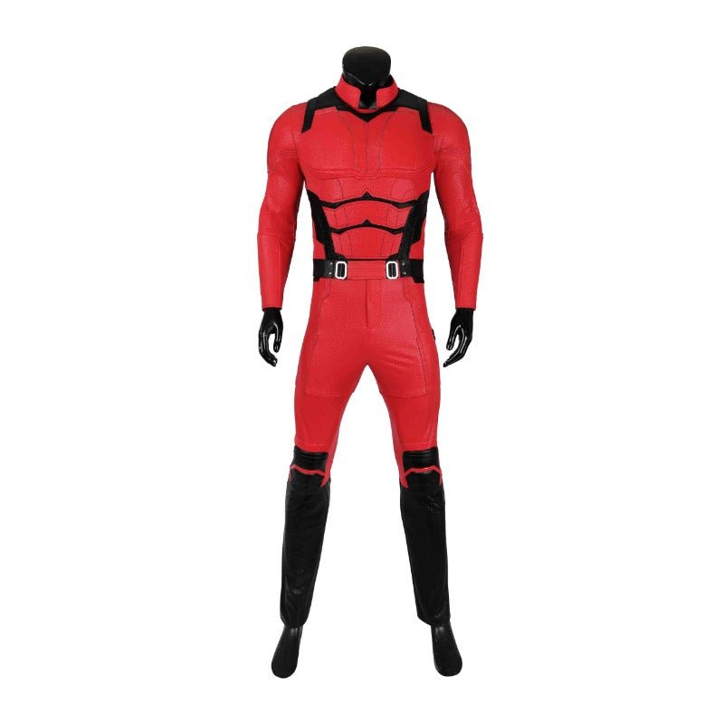 Costume Cosplay Daredevil en Cuir Rouge - Tenue de Combat de Matt Murdock - Ensemble Complet