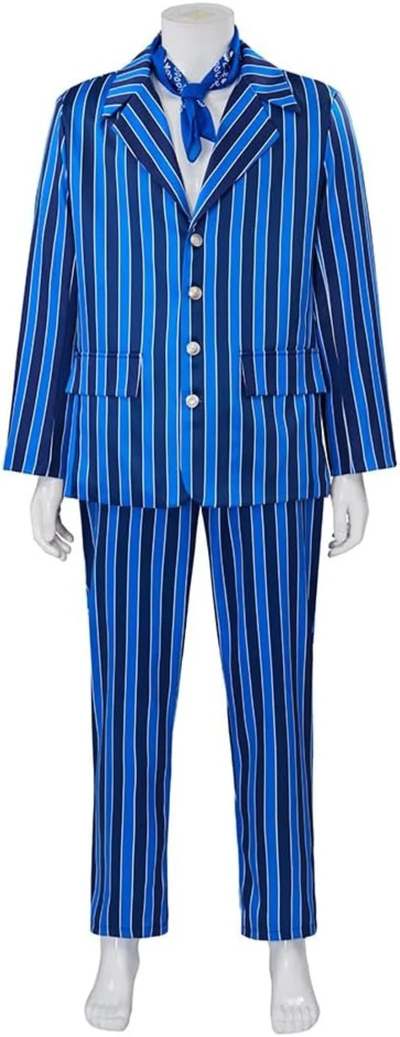 Costume Cosplay Homme Austin Espion Film Bleu Années 60