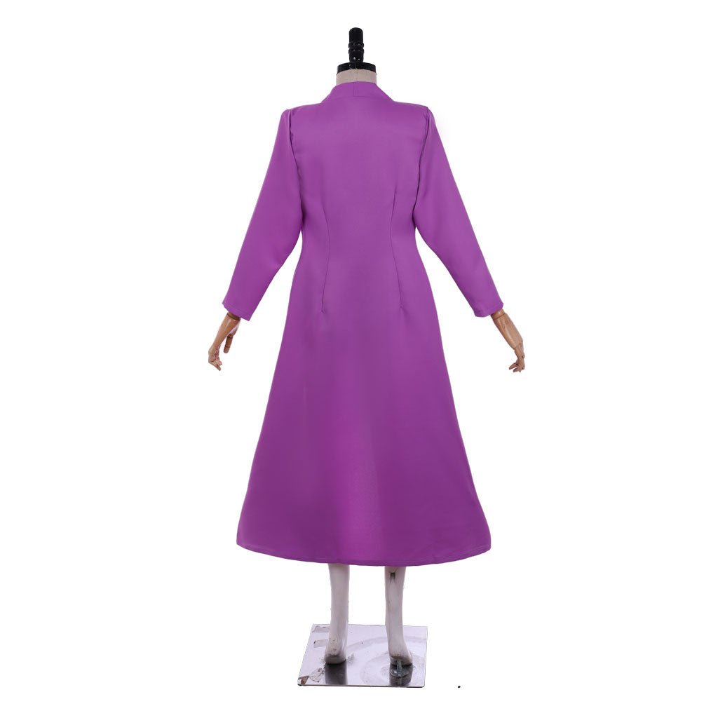 Robe Longue Violette avec Combinaison Ajustée - Costume Cosplay Anime Élégant