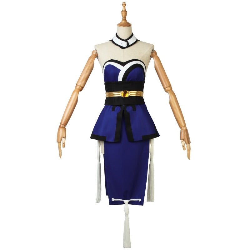 Costume Cosplay Tamamo no Mae - Kimono Bleu et Perruque pour Fans d'Anime