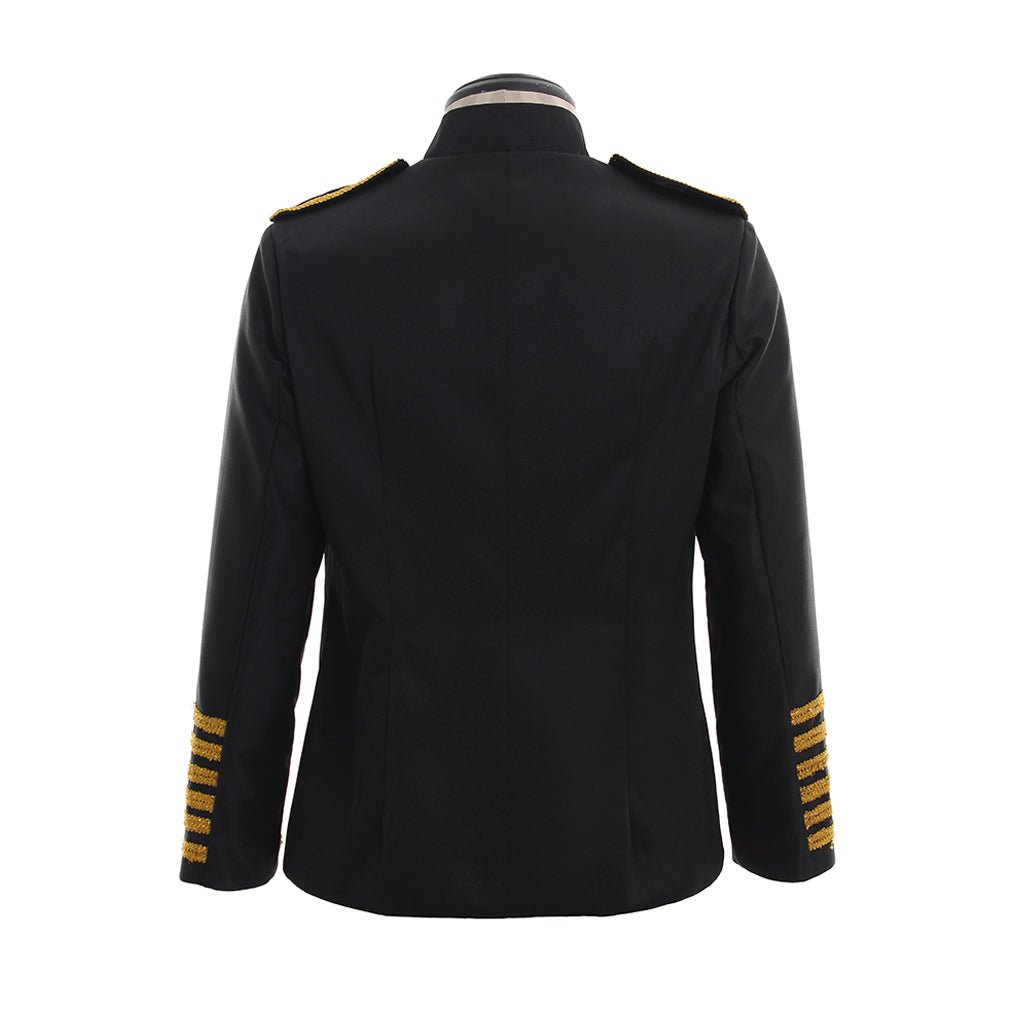 Veste Militaire Classique Homme à Double Boutonnage Brodée | Noir Rouge pour Bal, Mariage et Spectacle