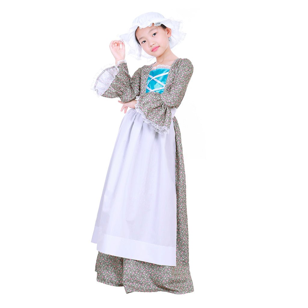 Costume de Fille de Chambre Coloniale Pionnière de la Prairie pour Enfants