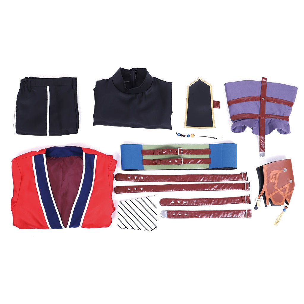 Costume Cosplay Final Fantasy X Auron | Ensemble Complet Rouge pour Rôle Play