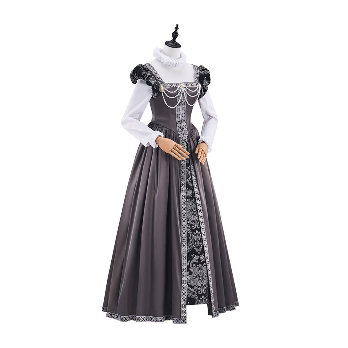 Robe Grise Tudor Costume Cosplay – Tenue Élégante d'Anime pour Jeu de Rôle