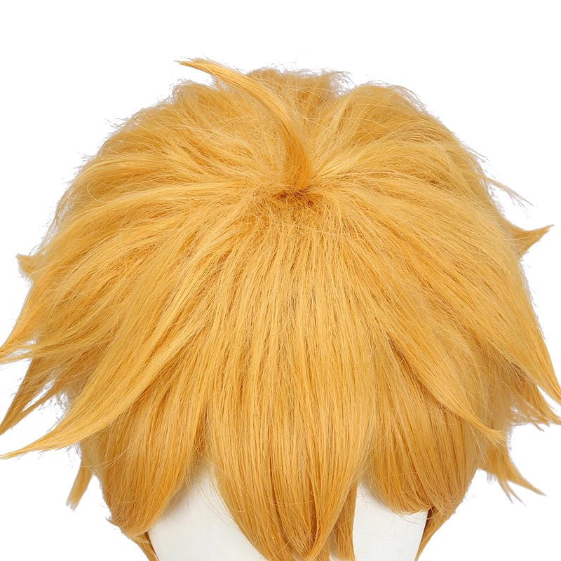 Perruque Cosplay Tohma Genshin Impact 55cm Jaune pour Homme Résistante à la Chaleur