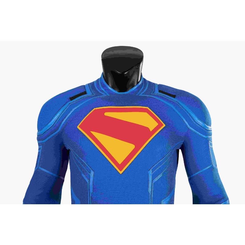 Costume Cosplay Superhero Legacy Clark Kent - Combinaison Zentai Bleue avec Cape Rouge
