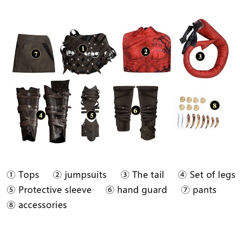 Ensemble de Costume Cosplay Karlach de Baldur's Gate