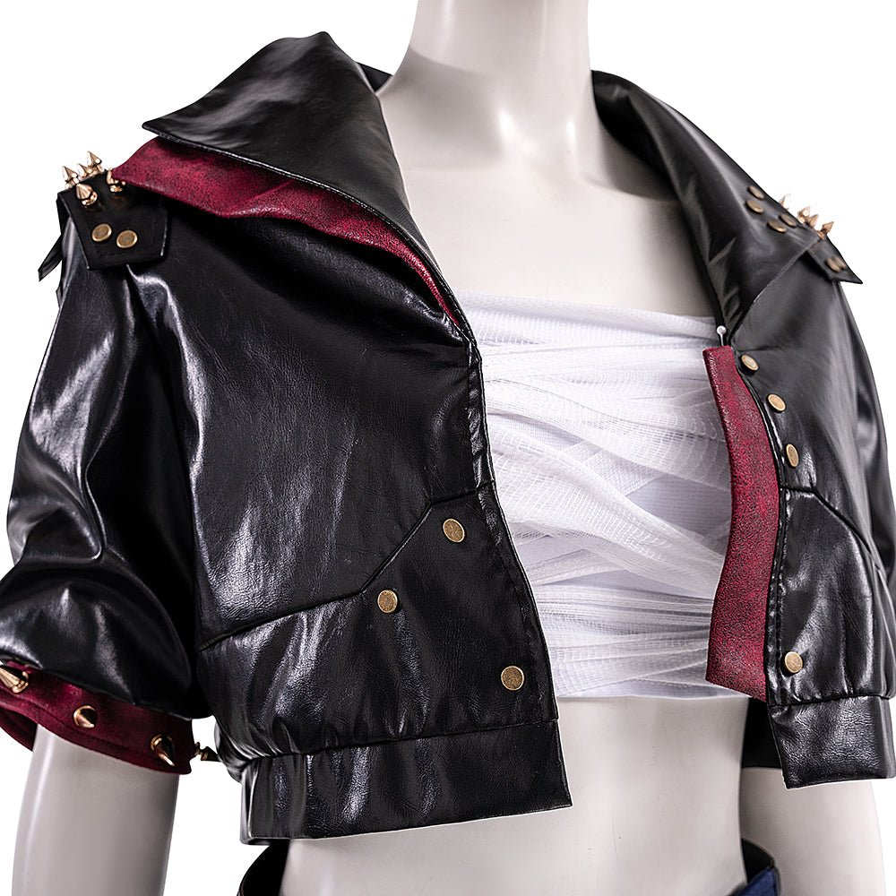 Veste en cuir noir Arcane 2 Vi - Costume de cosplay de haute qualité pour les gamers