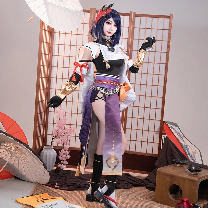 Costume Cosplay Kujou Sara Genshin Impact Femme - Ensemble Complet avec Accessoires