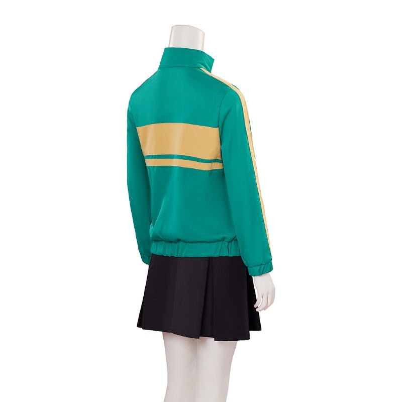 Costume Cosplay Scott Pilgrim Kim Pine Veste Verte & Jupe pour Femmes Tenue d'Halloween