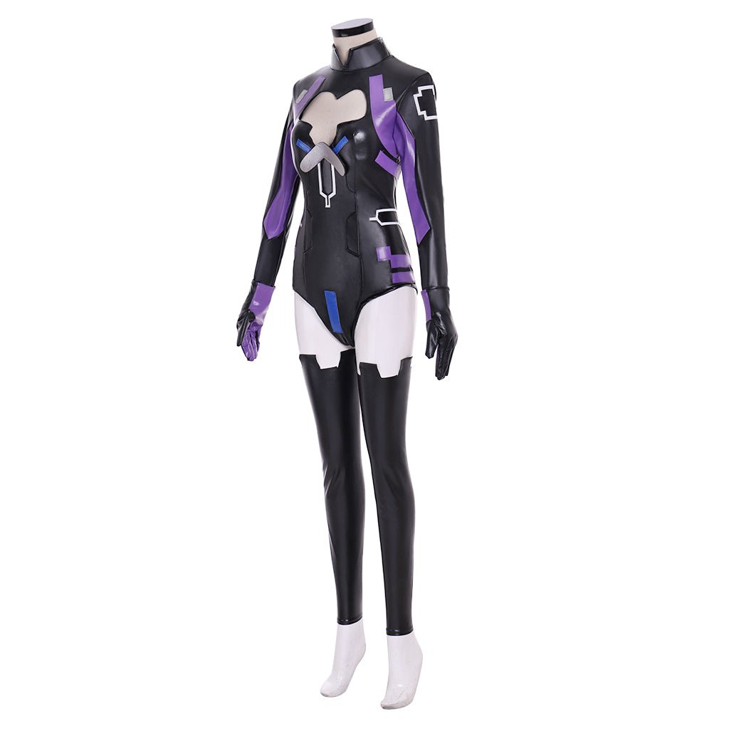 Costume Cosplay Nepgear - Combinaison Cuir Noir et Violet pour Femmes | Soeur Violette