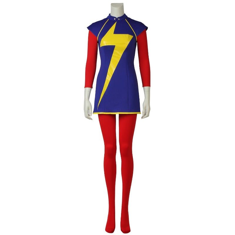 Costume Cosplay Kamala Khan - Combinaison et Cape pour Femmes pour Halloween et Fêtes
