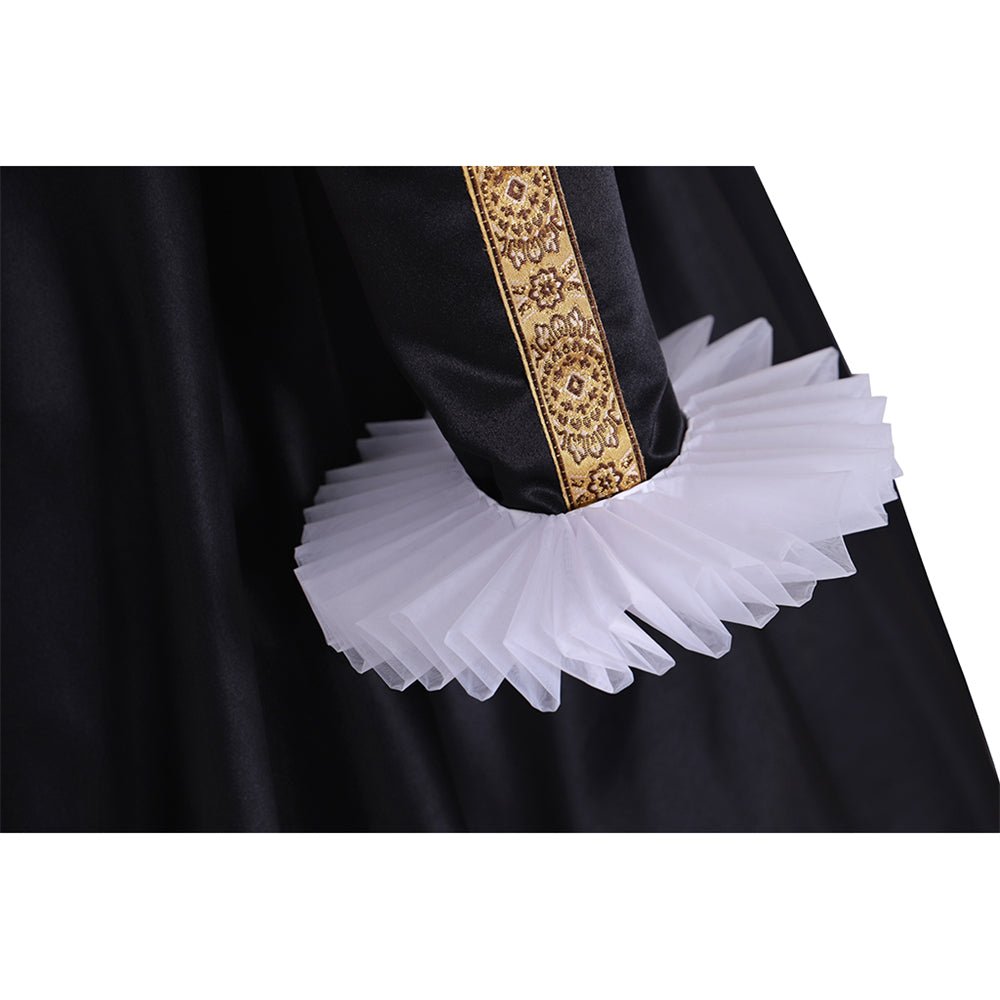 Costume Cosplay Reine Elizabeth Tudor | Robe de Bal Noir et Blanc pour Femmes pour Événements Historiques