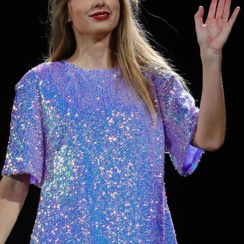 Costume de Concert de Taylor Swift | Robe à Sequins Lavande | L'AniMirage