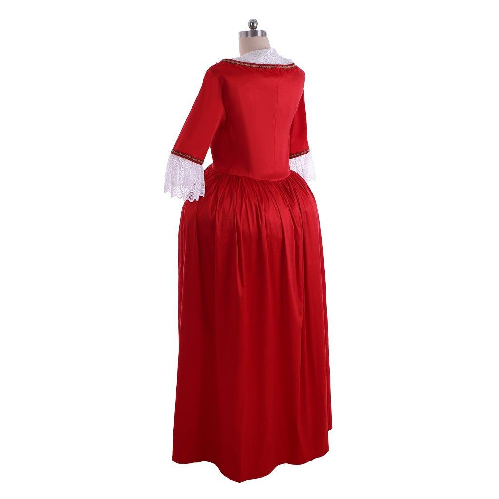 Robe de Bal Rouge Claire Randall Outlander | Costume Cosplay Style Rococo & Médiéval
