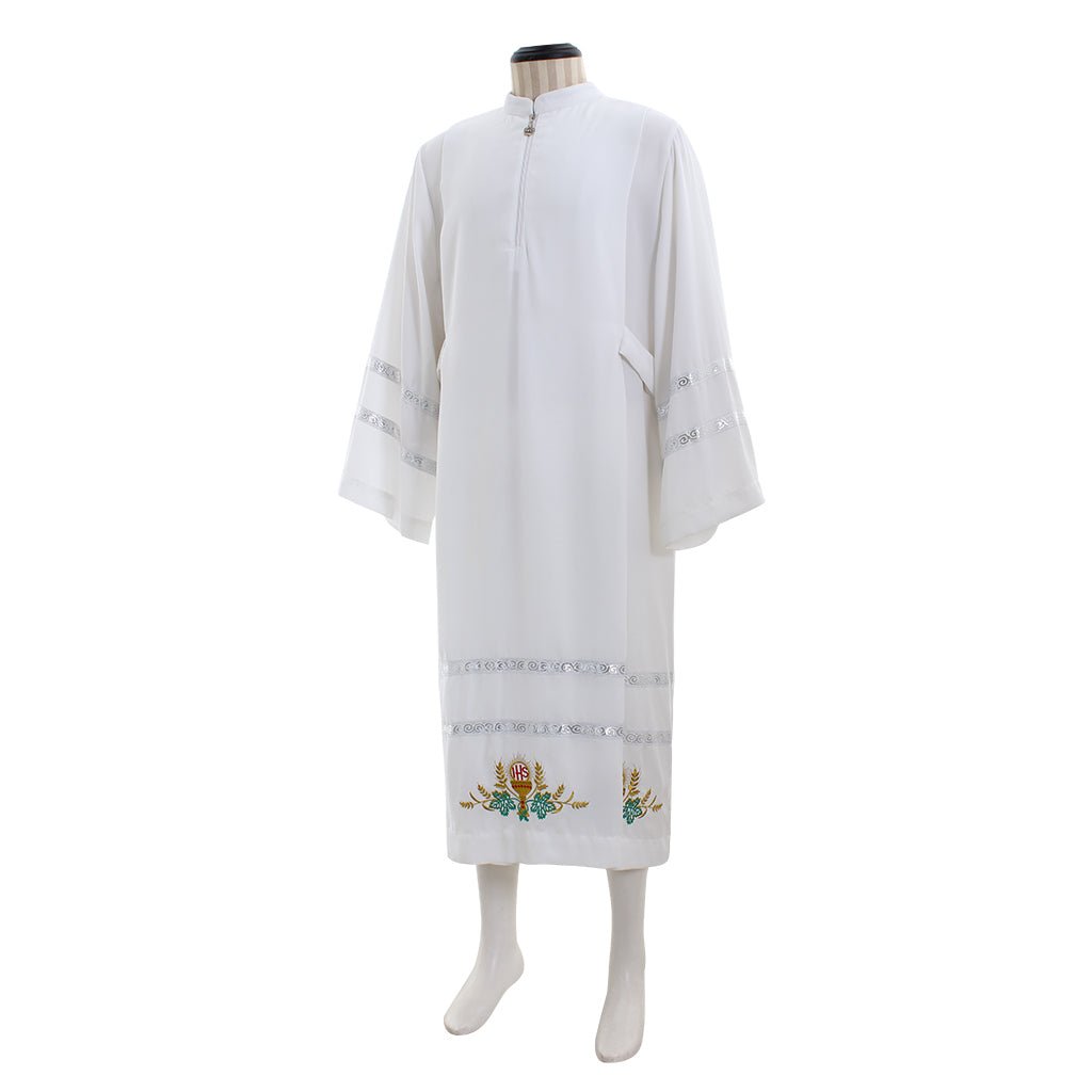 Costume de Cosplay de Chasuble Traditionnelle de Prêtre Catholique - Vestements de Clergé ALB Brodés
