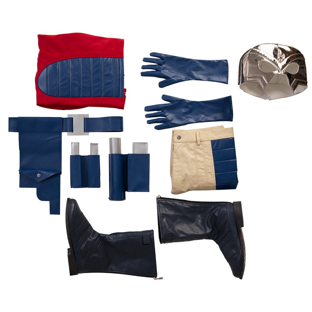 Costume Cosplay Héros du Sourire Faiseur de Paix pour Hommes - Tenue d'Halloween avec Masque, Gants, Ceinture et Accessoires de Jeu