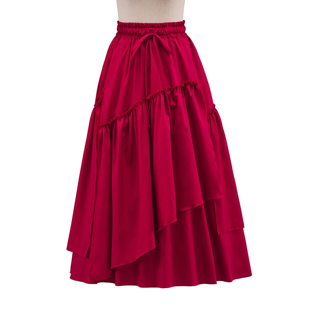 Jupe en Corduroy Rétro Printanière pour Femmes – Jupe Médiévale à Carreaux Plissée Haute Taille