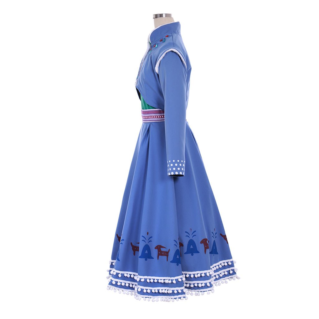 Robe Costume Anna Aventure Glacée | Princesse Disney Cosplay pour Halloween & Fêtes à Thème