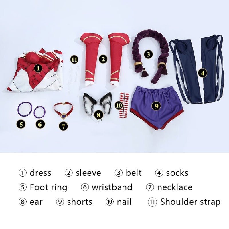 Costume Cosplay Ahri 2XKO de League of Legends pour Halloween et Conventions