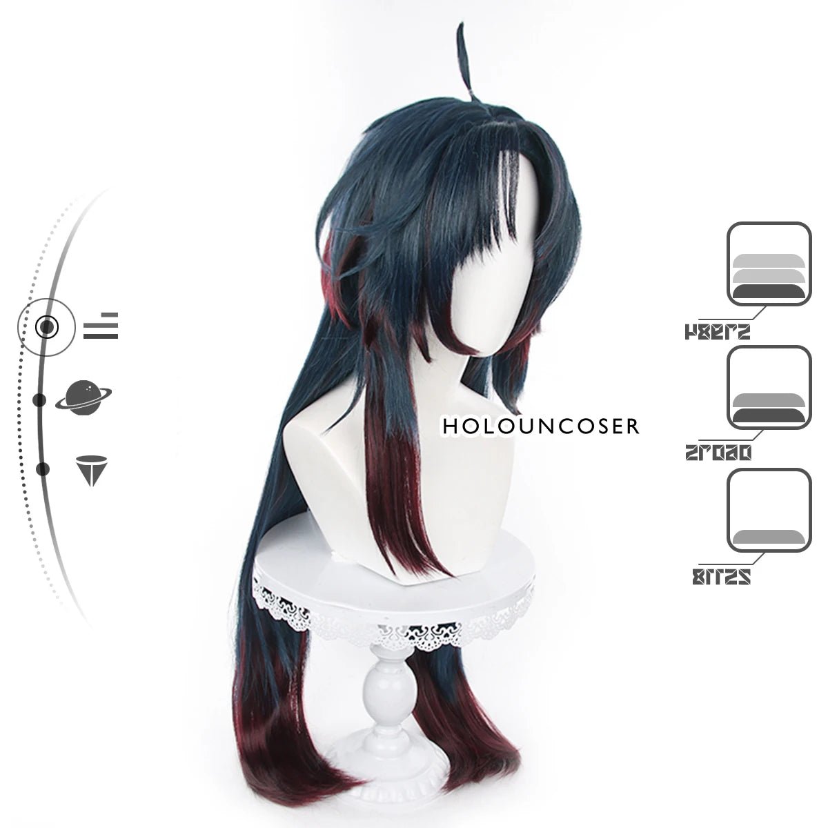 Perruque Cosplay Blade Honkai Star Rail Résistance à la Chaleur Fibre Synthétique Rose