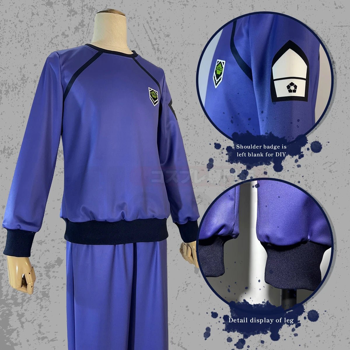 Pyjama Cosplay Blue Lock Reo Nagi Bachira Isagi Chigiri Logo Brodé sur la Poitrine