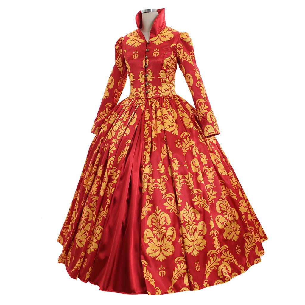 Robe de Mariage Médiévale Renaissance Rouge | Robe de Bal sur Mesure pour Femmes