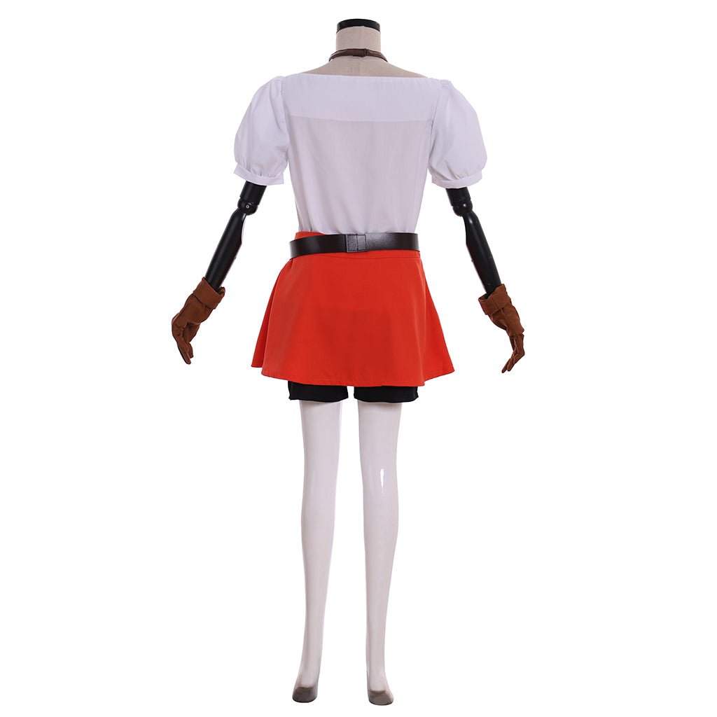 Costume Cosplay Linkle Elfe Ensemble Complet avec Cape Verte, Chemise, Pantalon et Jupe