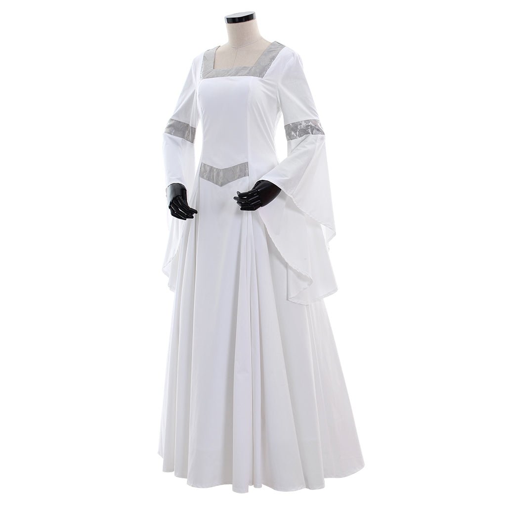 Robe Médiévale Blanche Costume de Princesse Renaissance Robe de Mariée Rétro Cosplay