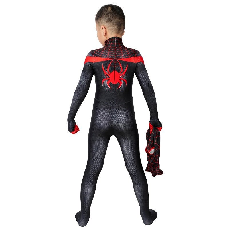 Costume Cosplay Enfant Spider-Man Miles Morales - Combinaison pour Fête et Halloween