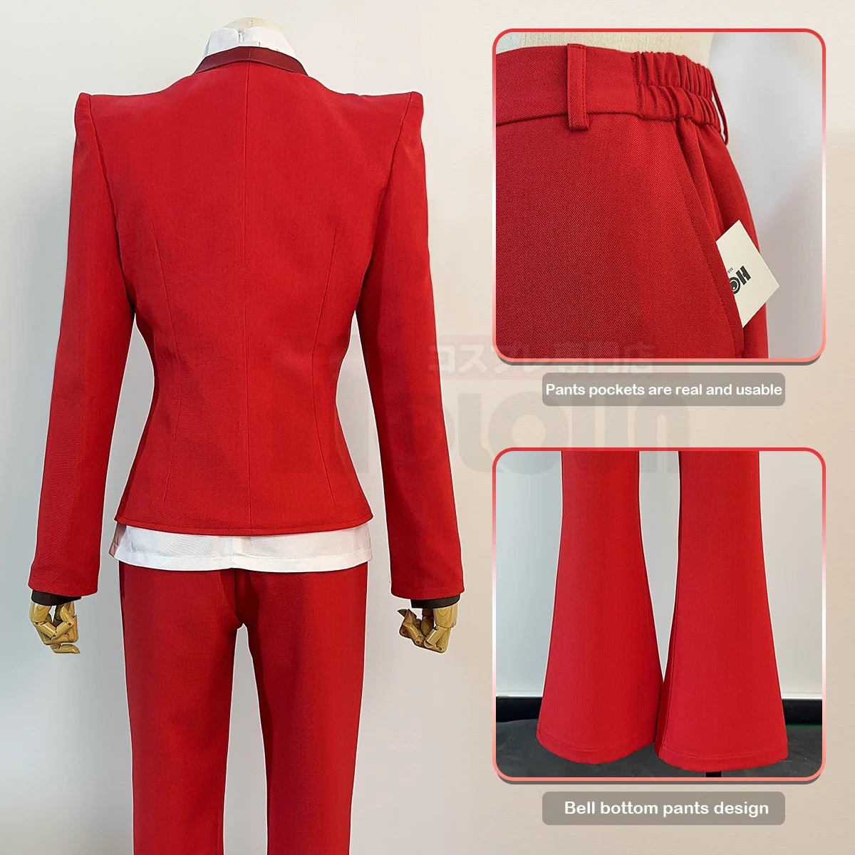 Costume Cosplay Charlie Morningstar de Hazbin Hotel avec Perruque, Chemise, Pantalon et Accessoires pour Halloween et Conventions