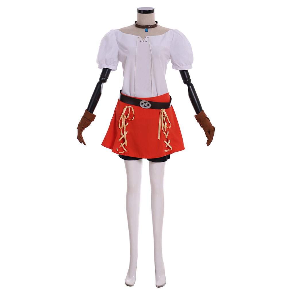 Costume Cosplay Linkle Elfe Ensemble Complet avec Cape Verte, Chemise, Pantalon et Jupe