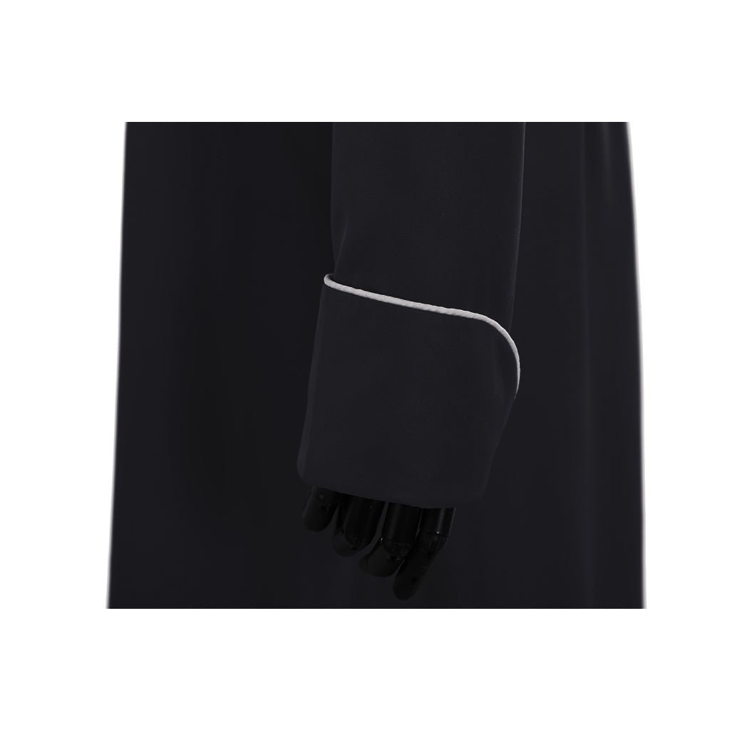 Costume Cosplay Prêtre Chrétien Médieval Homme - Robe Noire à Col Montant et Manches Longues pour Halloween et Carnaval