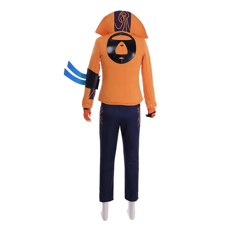 Costume Cosplay Yasuo de League of Legends l'Impardonné Uniforme Orange Top Halloween Carnaval