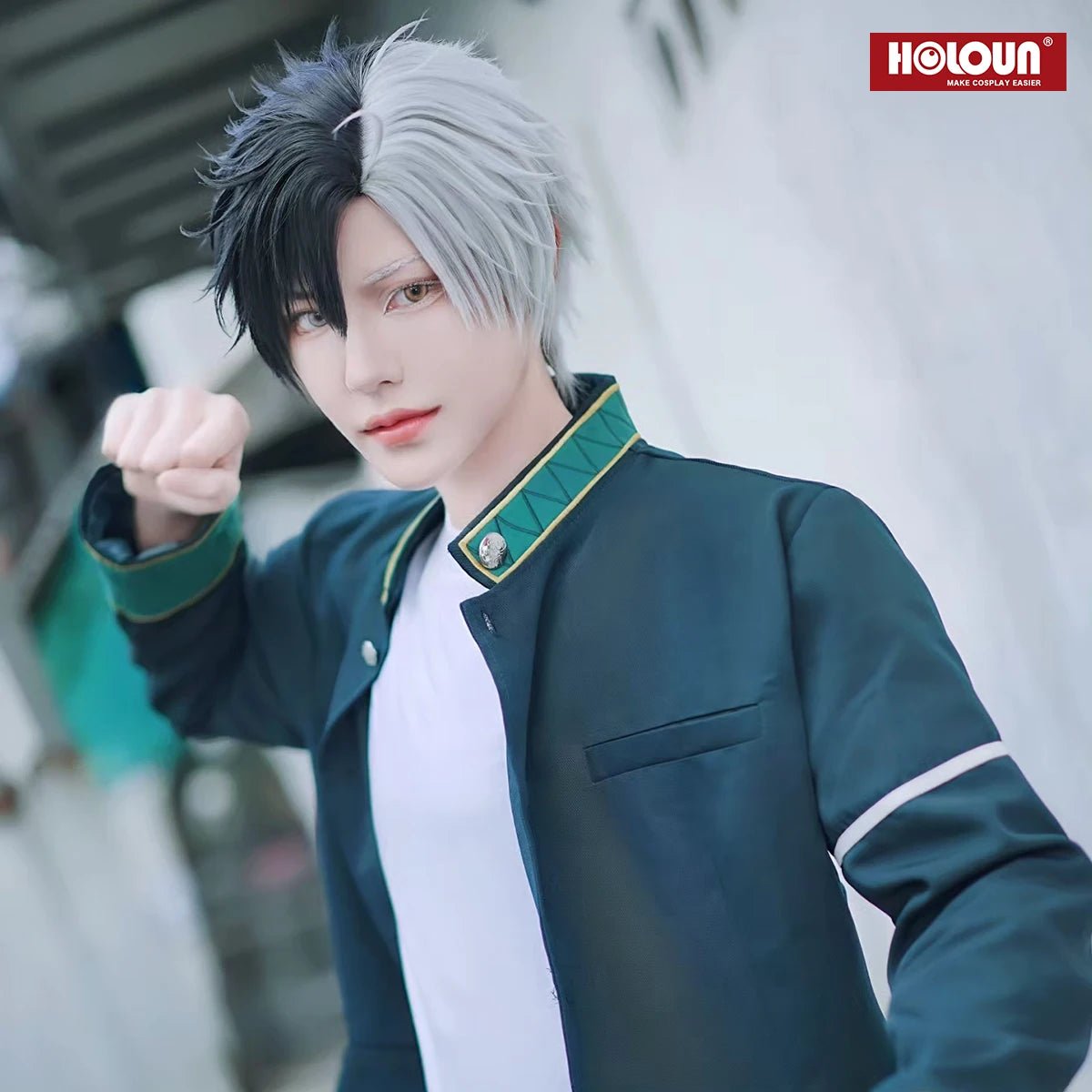 Costume Cosplay Anime Haruka Sakura Wind Breaker - Perruque, Veste Uniforme Scolaire, Pantalon, T-shirt Blanc pour Conventions