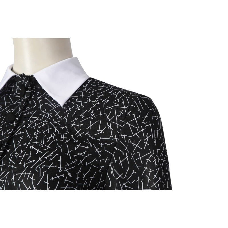 Robe Cosplay Wednesday Addams Noir Gothique pour Femmes - Costume Une Pièce